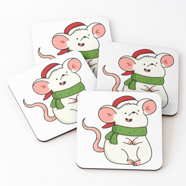Item preview, Kawaii White Mouse In A Scarf designed and sold by kawaiilife.