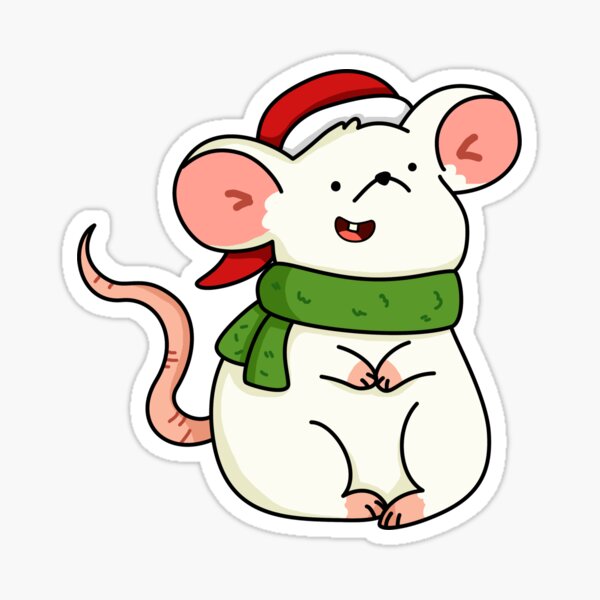Item preview, Kawaii White Mouse In A Scarf designed and sold by kawaiilife.