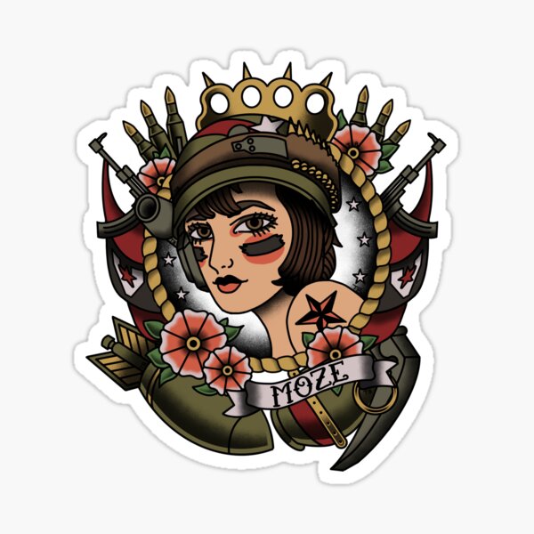 Item preview, 1920’s Tattoo Style Moze Portrait designed and sold by Toffee Bee.