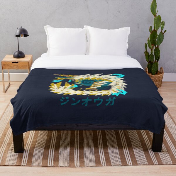 Monster Hunter World Iceborne Zinogre Kanji Icon Throw Blanket