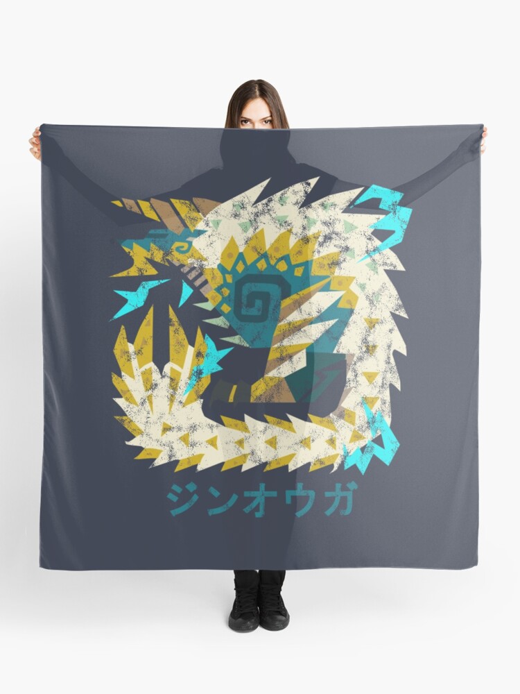 Monster Hunter World Iceborne Zinogre Kanji Icon Scarf