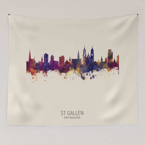 Item preview, St Gallen Switzerland Skyline designed and sold by ArtPrints.