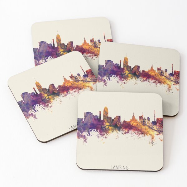 Item preview, Lansing Michigan Skyline designed and sold by ArtPrints.