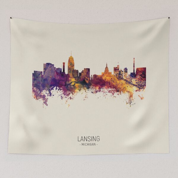 Item preview, Lansing Michigan Skyline designed and sold by ArtPrints.