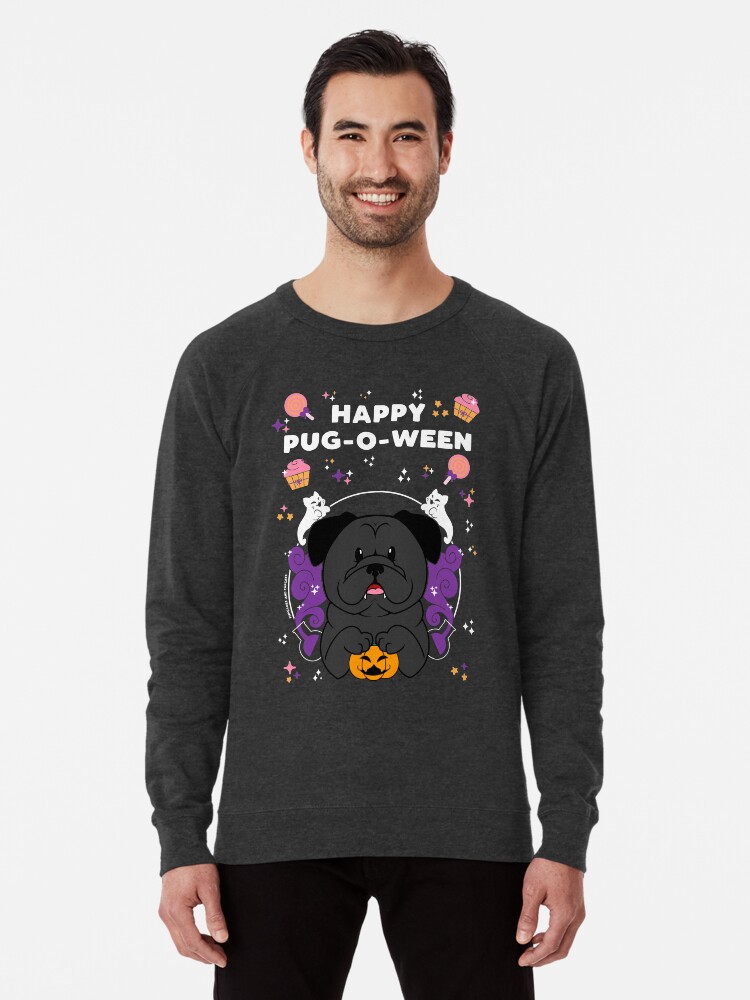 Alternate view of Licorice the Black Pug Lightweight Sweatshirt