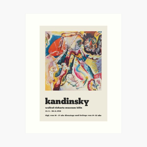 Wassily Kandinsky - Poster for the exhibition of Kandsinsky at Wallraf-Richarz-Museum in Koln 1958 Art Print