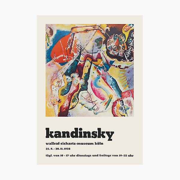Wassily Kandinsky - Poster for the exhibition of Kandsinsky at Wallraf-Richarz-Museum in Koln 1958 Photographic Print