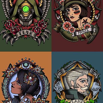 1920's Tattoo Style Borderlands 3 Squad" Throw Blanket for Sale by Toffee Bee