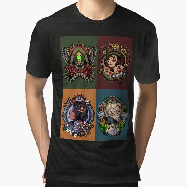 1920’s Tattoo Style Borderlands 3 Squad Tri-blend T-Shirt