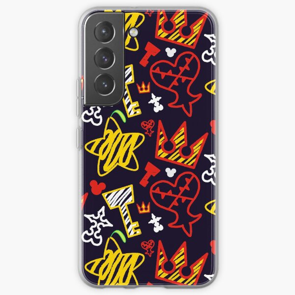 Kingdom Hearts crayon style pattern - bright Samsung Galaxy Soft Case