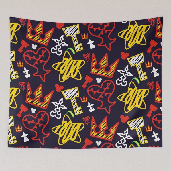 Item preview, Kingdom Hearts crayon style pattern - bright designed and sold by gysahlgreens.