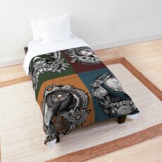 1920’s Tattoo Style Borderlands 3 Squad Mono Color Comforter