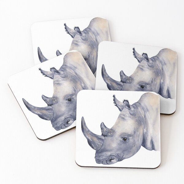 Item preview, Rhino Watercolor Painting designed and sold by Alisha Watercolors.