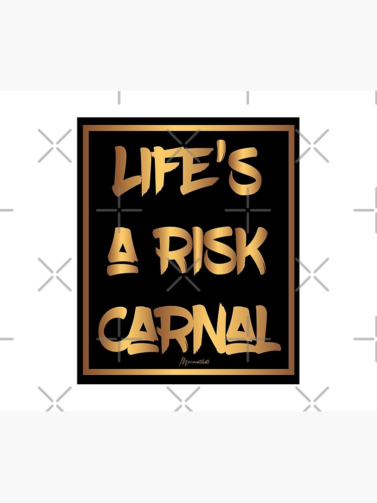 life-is-a-risk-carnal-gold-t-shirt-shower-curtain-by-mexicoviptshirt