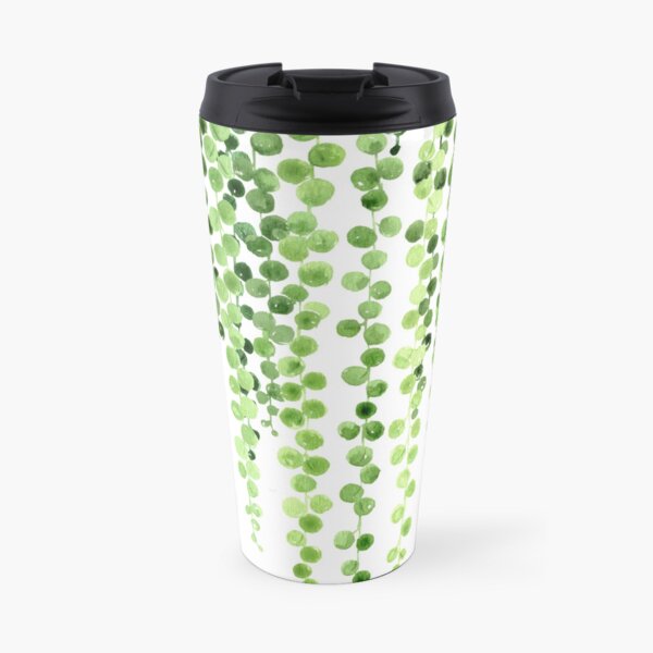 Watercolor string of pearls illustration Travel Coffee Mug