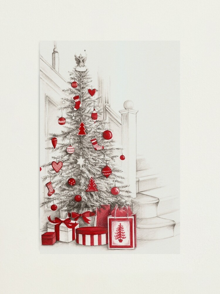 Milt Kahl Pencil Sketch of a Christmas Tree · Creative Fabrica