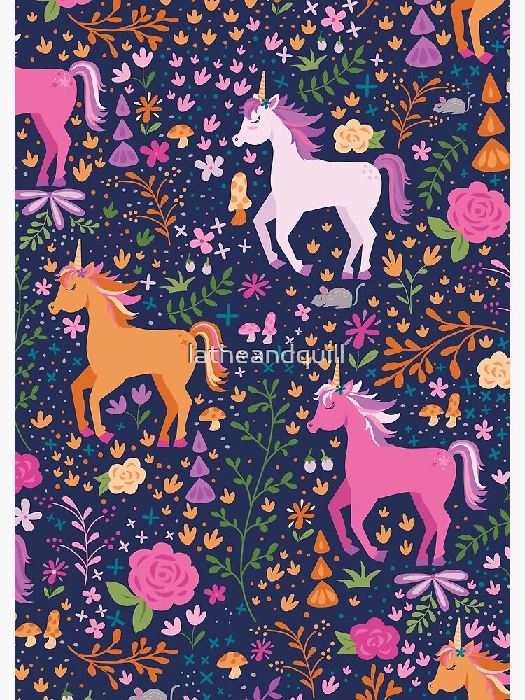 Unicorns in the Flower Garden by latheandquill