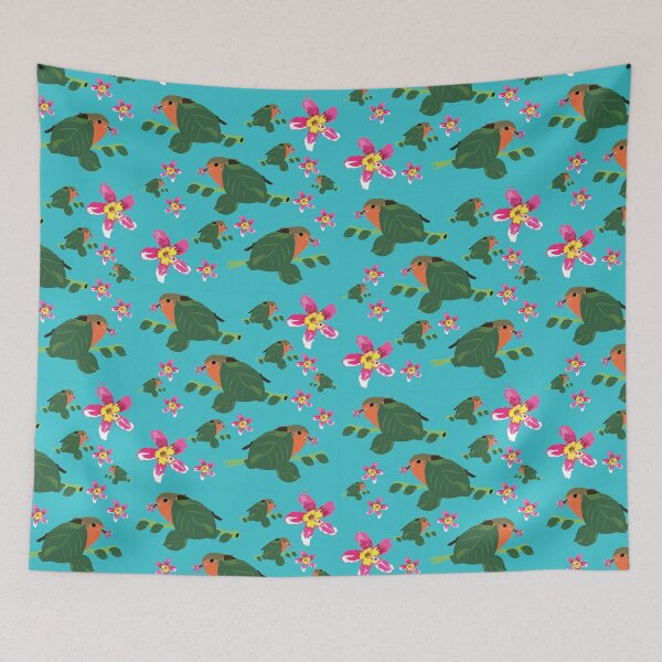 Item preview, little birds robin in flowers designed and sold by ilse parra recio.