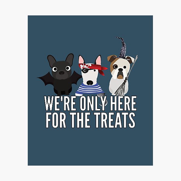 Artikel-Vorschau von Hund Halloween - Wir sind nur für die Leckereien hier, designt und verkauft von DoggyStyles.