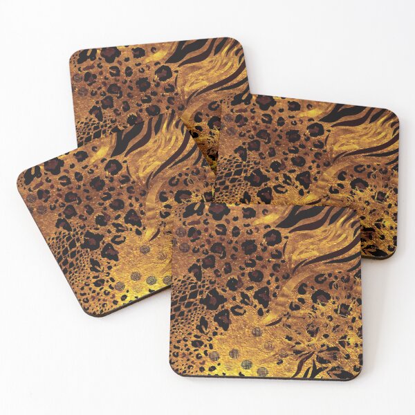 Item preview, Vibrant Gold Bronze Leopard Zebra Snake Safari Printed Pattern  designed and sold by ClaudiaFlores.