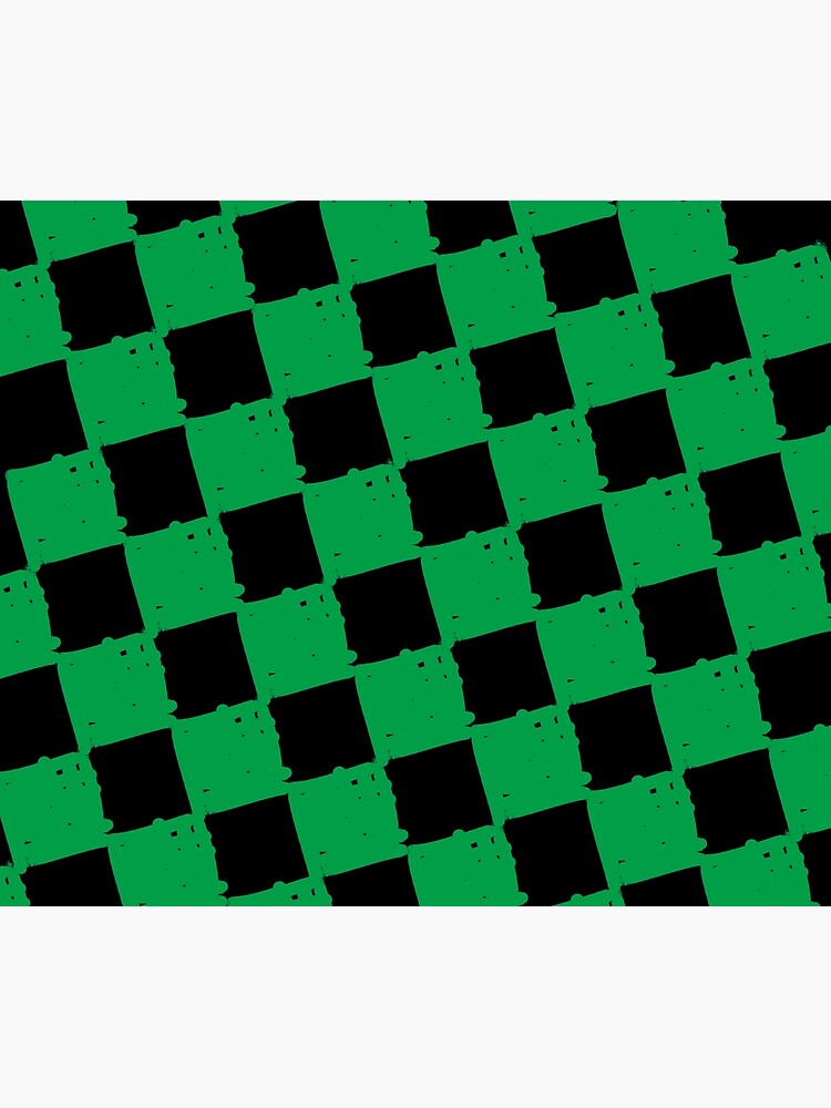 "Checkerboard Slanted Green" Throw Blanket by madmattman Redbubble