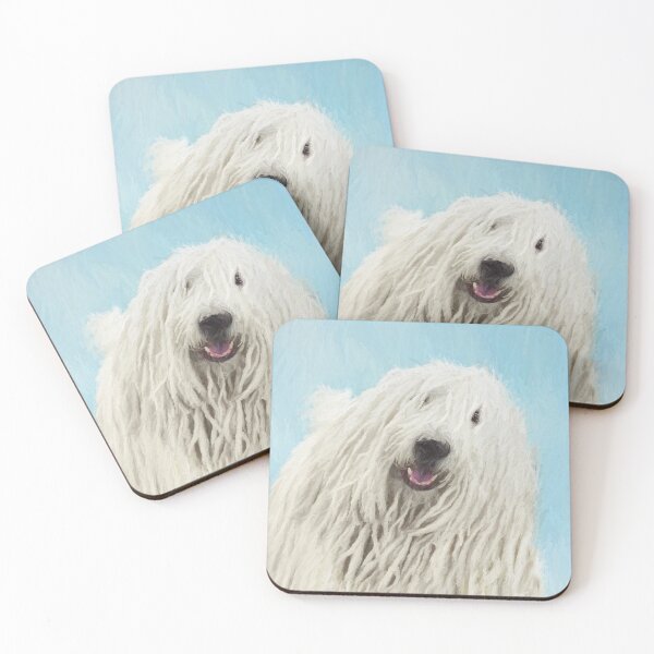 Item preview, Komondor Painting - Cute Original Dog Art designed and sold by alpendesigns.