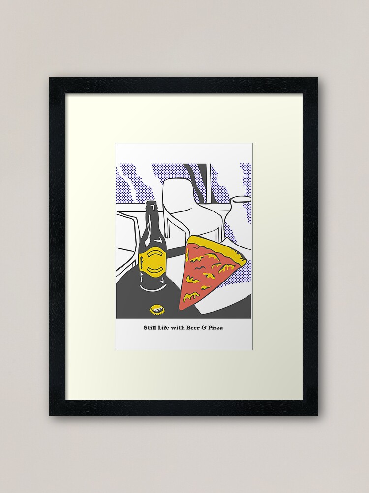 Beer And Pizza Framed Art Print By Gloopz Redbubble