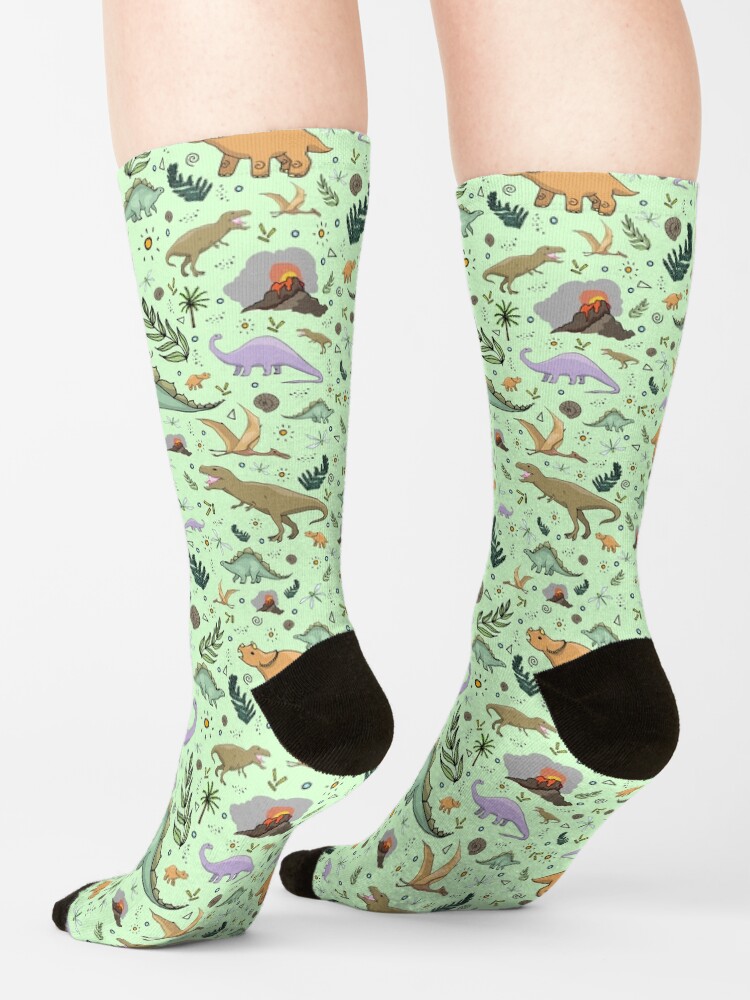 Alternate view of Dinosaurs in Green Socks