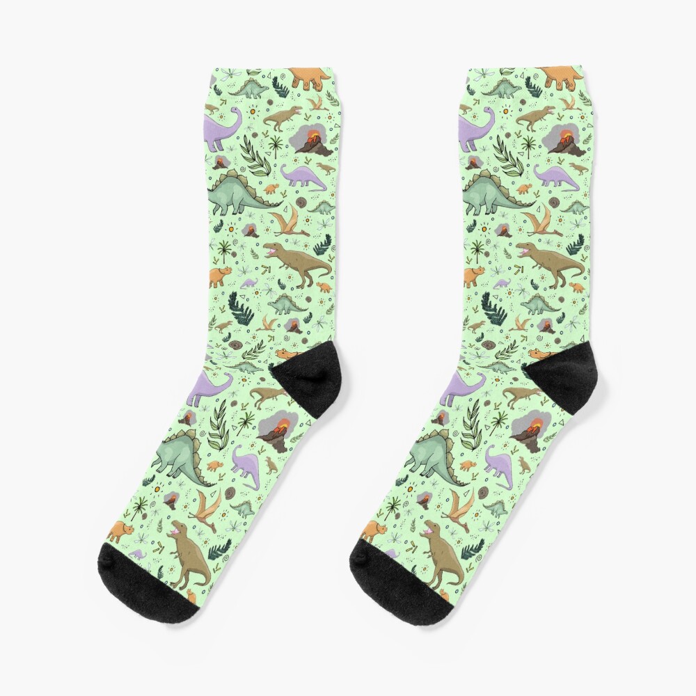 Dinosaurs in Green Socks