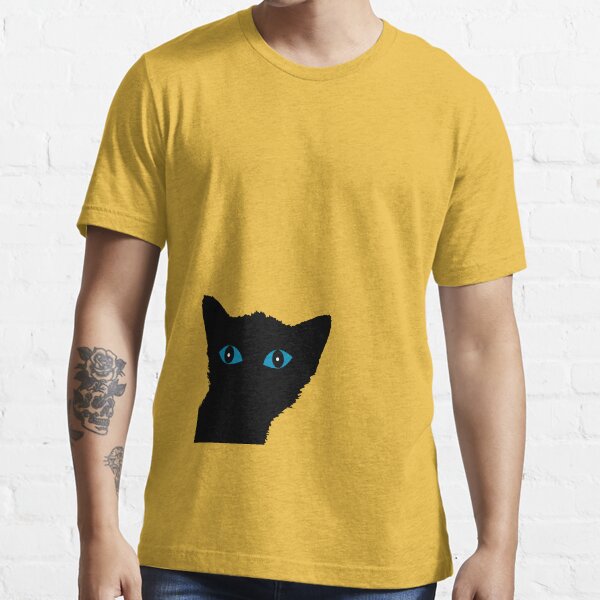 "Copy of BLACK CAT WITH BLUE EYES" Tshirt for Sale by Greenbaby