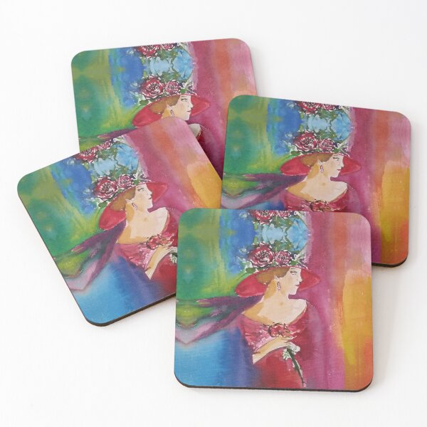 Item preview, woman with a hat with roses designed and sold by Hagar Cohen.