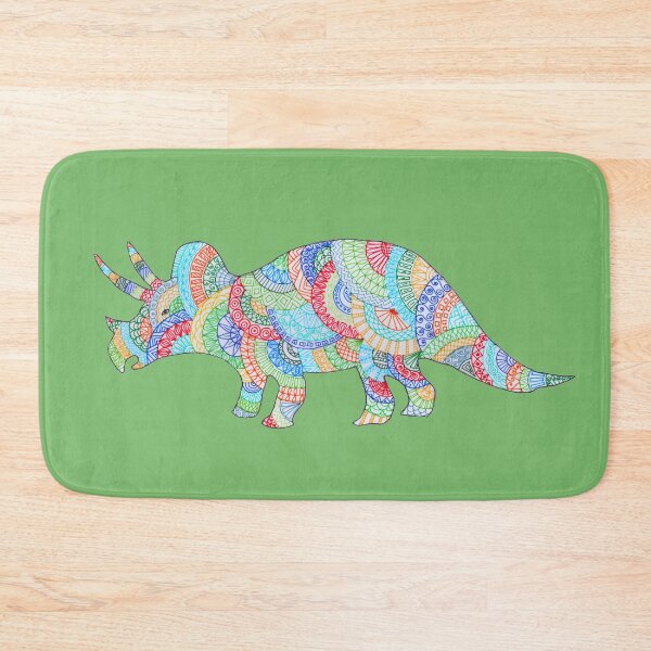 Item preview, Bright Pattern Triceratops doodle  designed and sold by SilverBirch14.