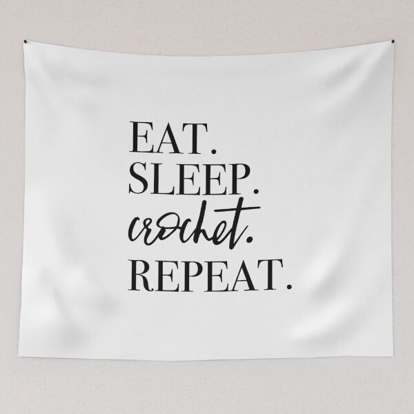 Item preview, Eat Sleep Crochet Repeat designed and sold by PeerlessMerch.