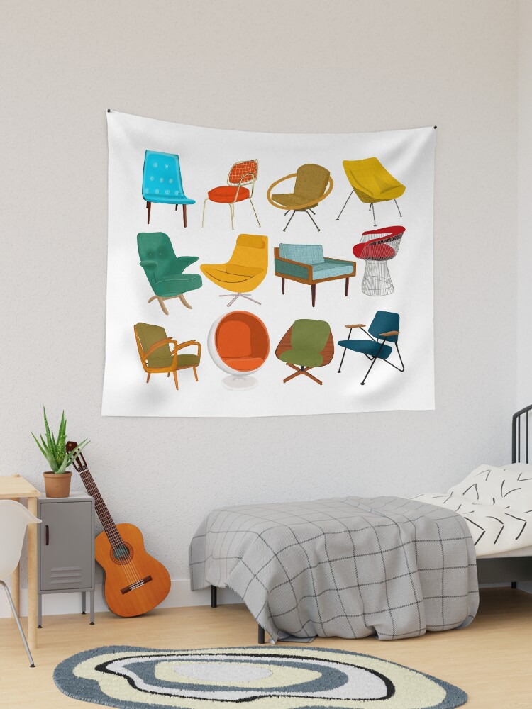 Mid century modern online tapestry