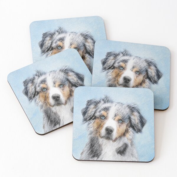 Item preview, Miniature American Shepherd Painting - Dog Art designed and sold by alpendesigns.