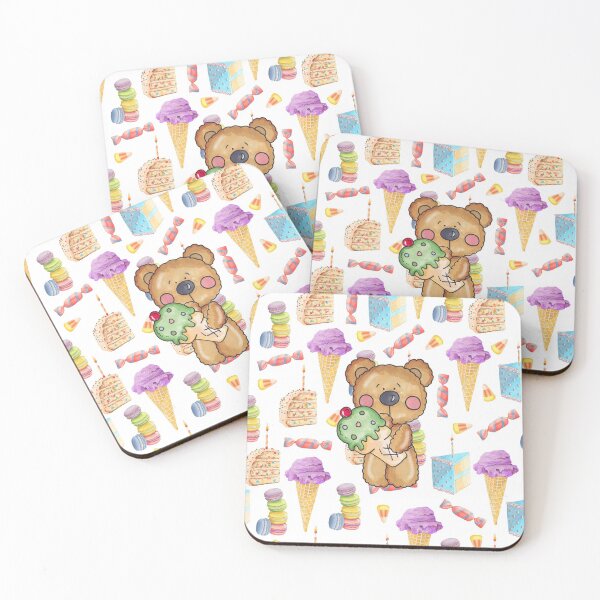 Item preview, Birthday Boy Bear Cake and Ice Cream Yummy designed and sold by purplesensation.