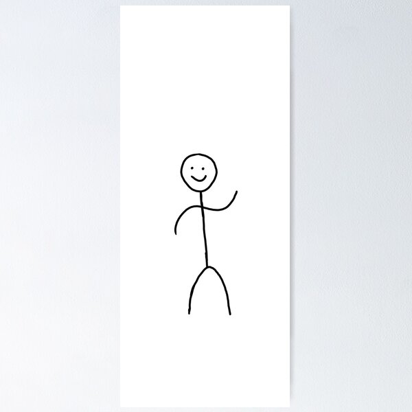 Hand drawn stickman skeleton with silly smile Vector Image