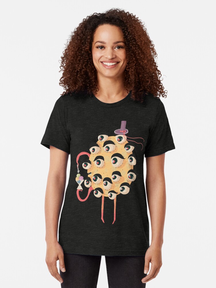 Alternate view of I'll keep an eye on you... Many eyes... Tri-blend T-Shirt