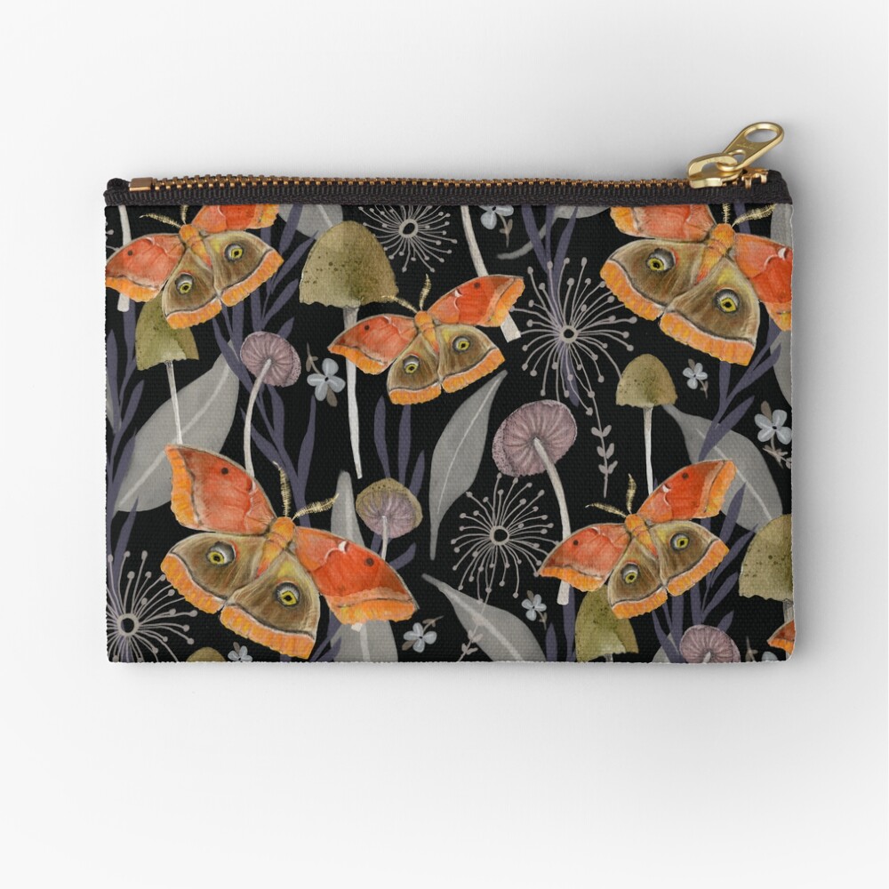 Midnight Moth Zipper Pouch