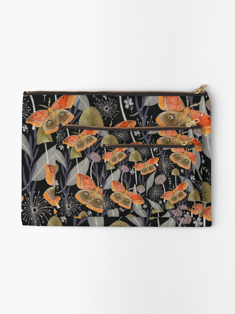 Alternate view of Midnight Moth Zipper Pouch