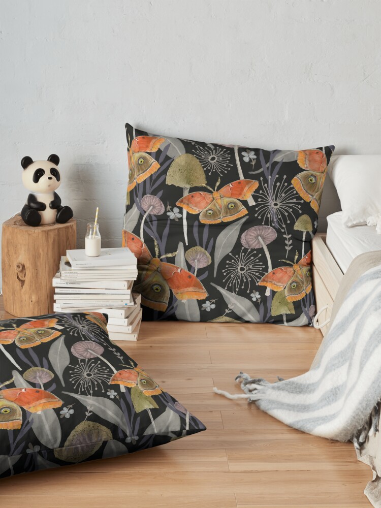 Alternate view of Midnight Moth Floor Pillow