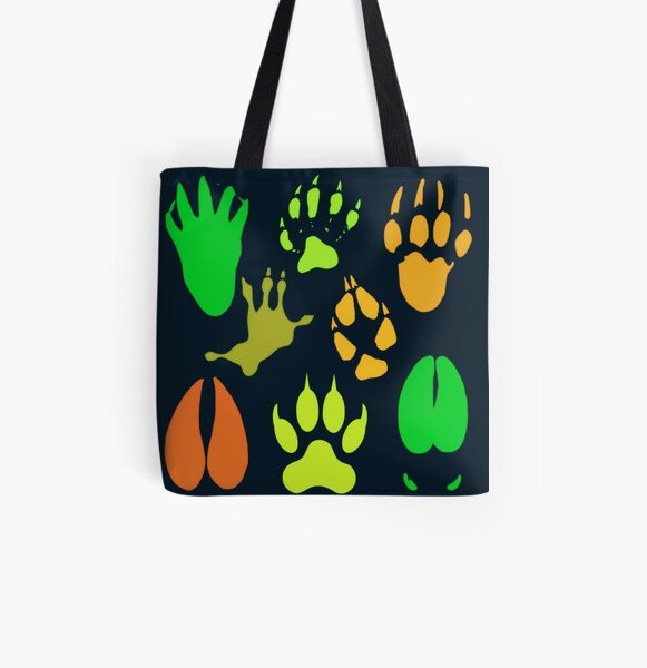 Neon Tracks Animal Prints Digital Art All Over Print Tote Bag