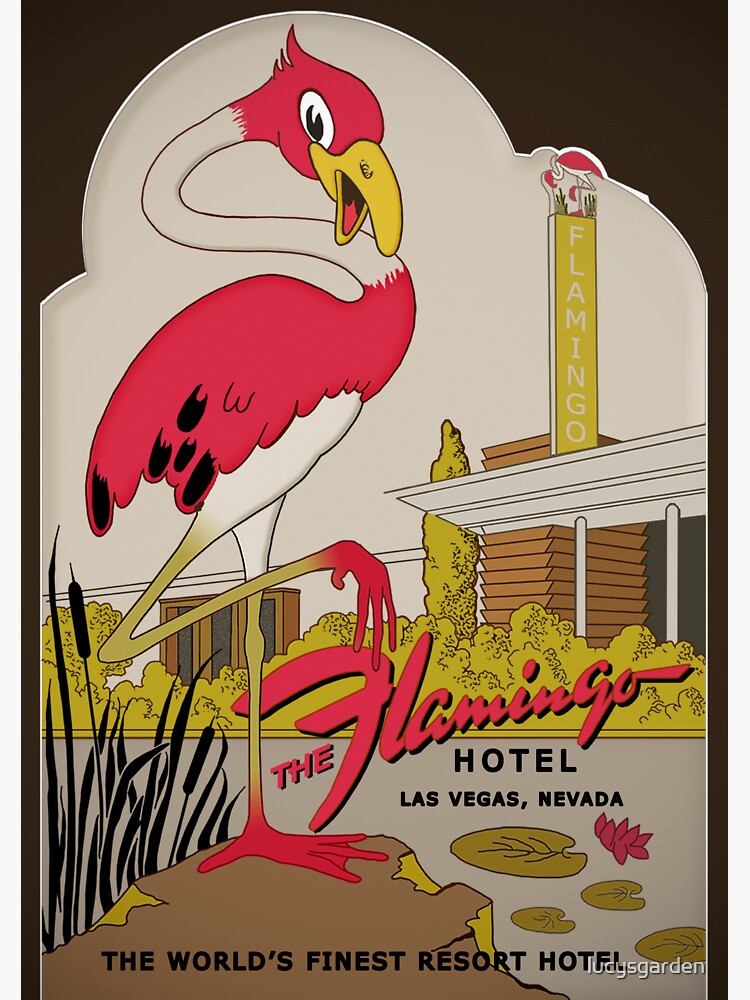 "Flamingo Hotel, Las Vegas" Sticker for Sale by lucysgarden | Redbubble