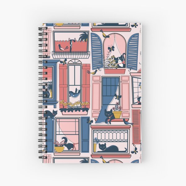 Cats in Windows Spiral Notebook