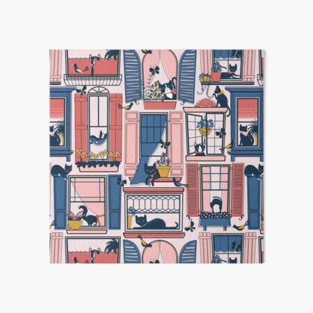 Cats in Windows Art Board Print