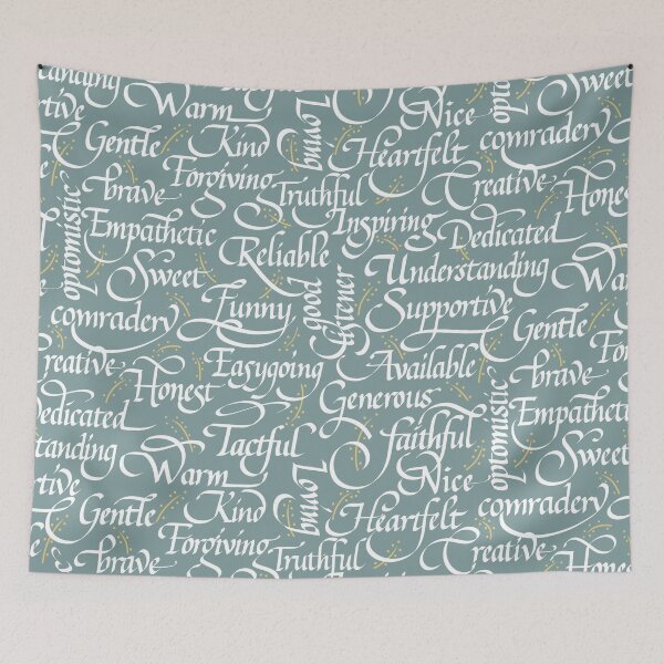 Item preview, Friendship Gift Pattern | Calligraphy | Soft Green designed and sold by L Diane Johnson.