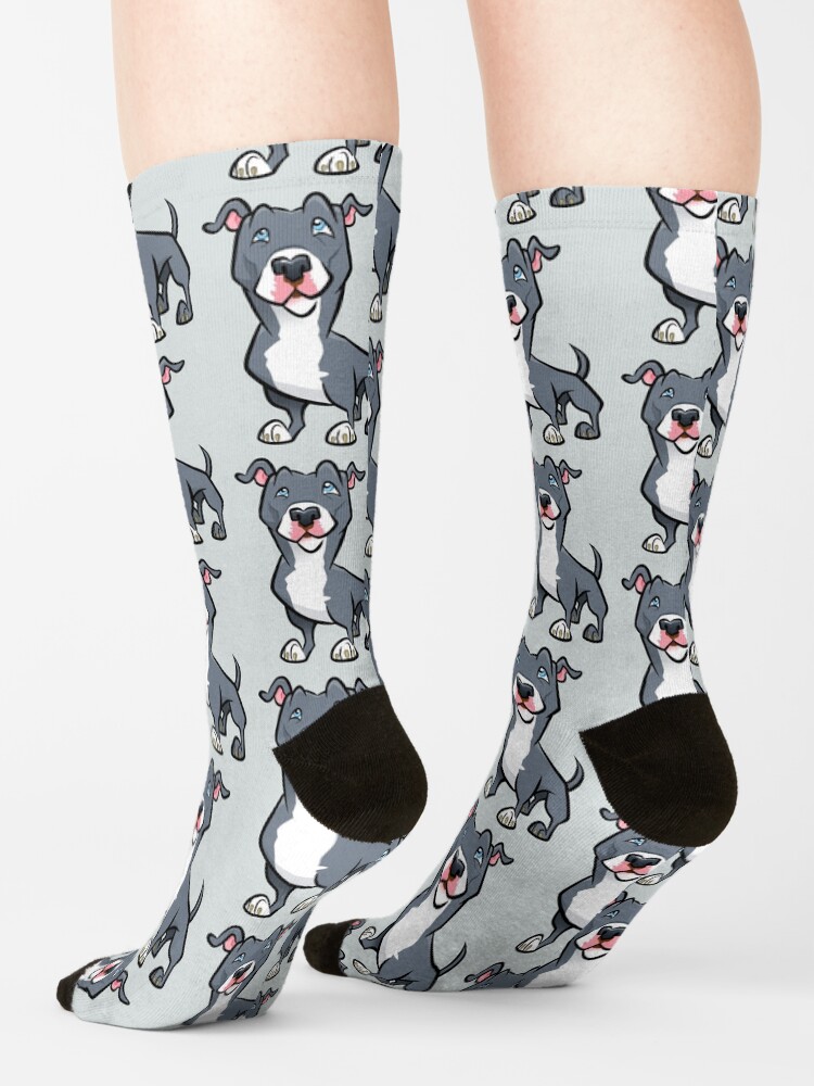 Alternate view of Blue Pit Bull Socks