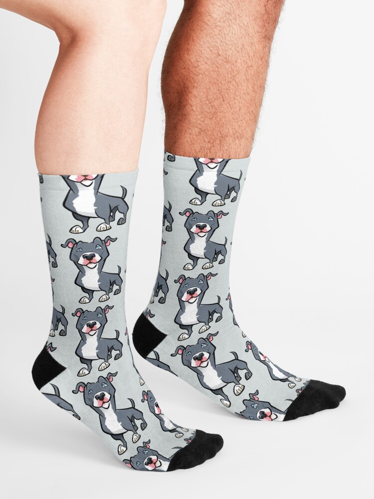 Alternate view of Blue Pit Bull Socks