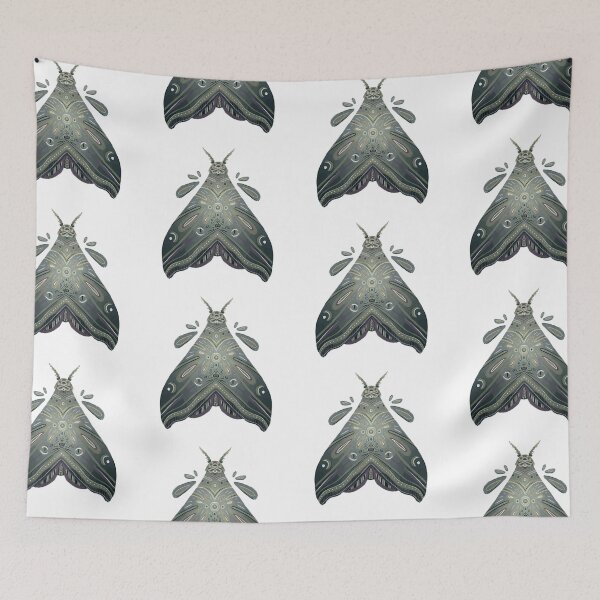 Item preview, Graphic Purple, Green, and Grey Moth Sketch Artwork designed and sold by Manda Lyn LaCorte.