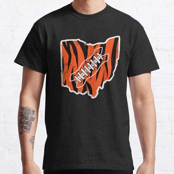 CINCINNATI BENGALS RETRO CLASSIC SJ STRIPED TEE (BLACK/ORANGE)